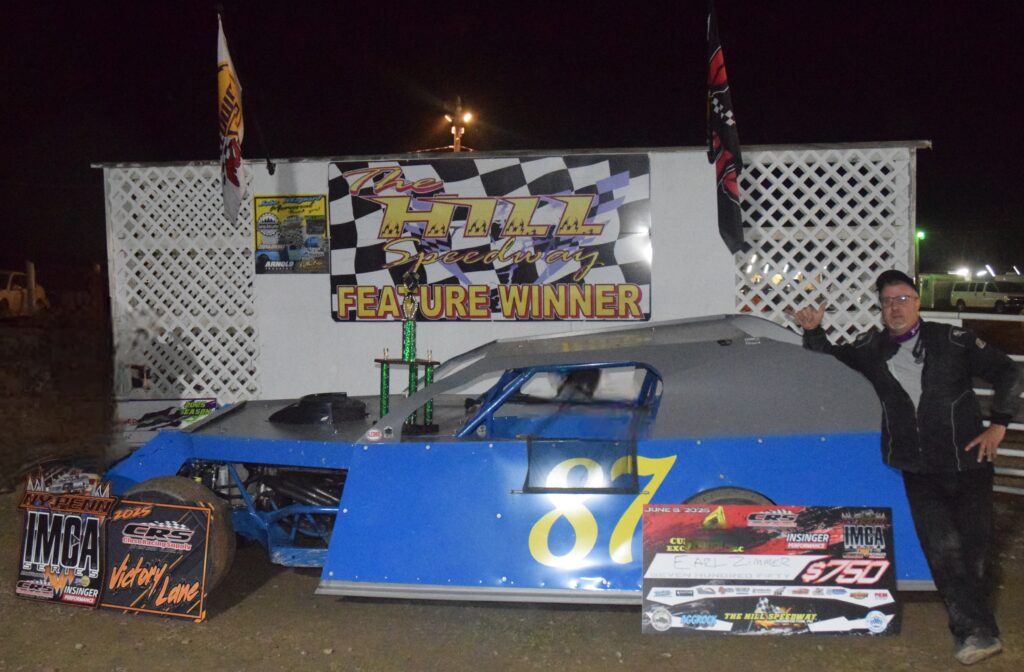 Earl Zimmer in Victory Lane at The Hill Speedway in Monroeton, Pennsylvania