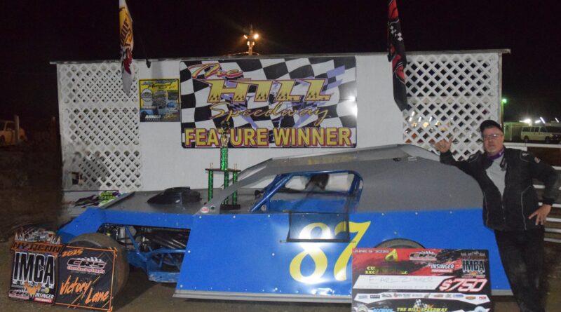 Earl Zimmer in Victory Lane at The Hill Speedway in Monroeton, Pennsylvania