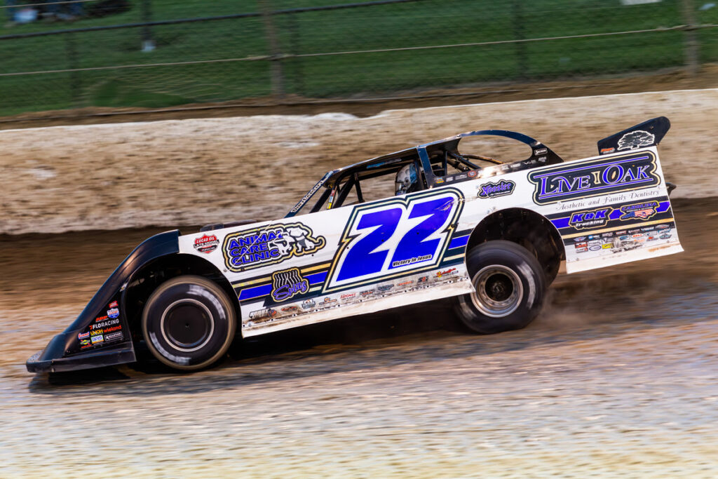 Chris Ferguson in his super late model wins the pole at DTWC at Eldora