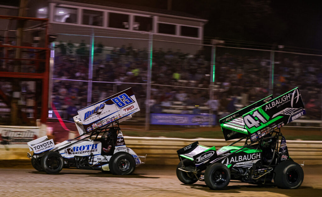 Buddy Kofoid edges out Carson Macedo at the Gettysburg Clash at Lincoln Speedway in Abbottstown, PA